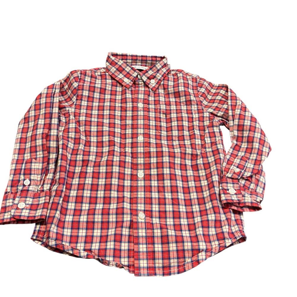Janie and Jack boys size 3 plaid button down dress shirt